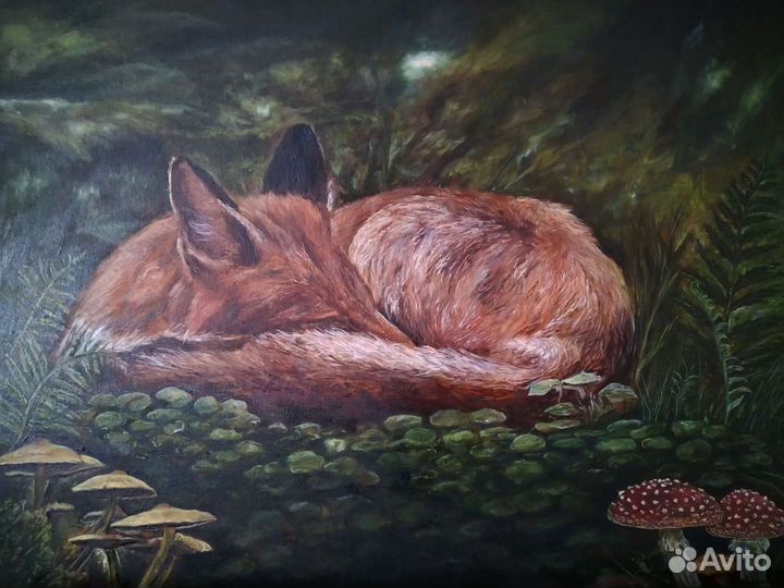 Картина маслом на картоне 