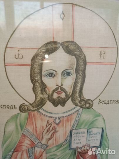 Картина икона Господь Вседержитель 32,5x32,5