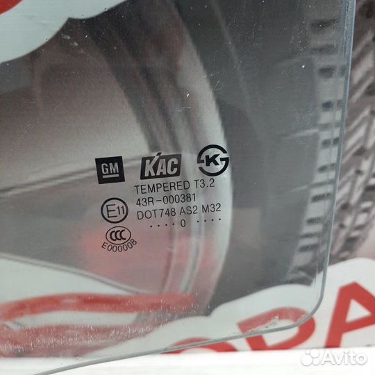 Стекло двери заднее левое Chevrolet Aveo Т 250