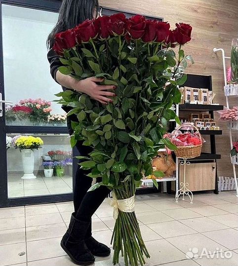 Розы высокие Доставка цветов