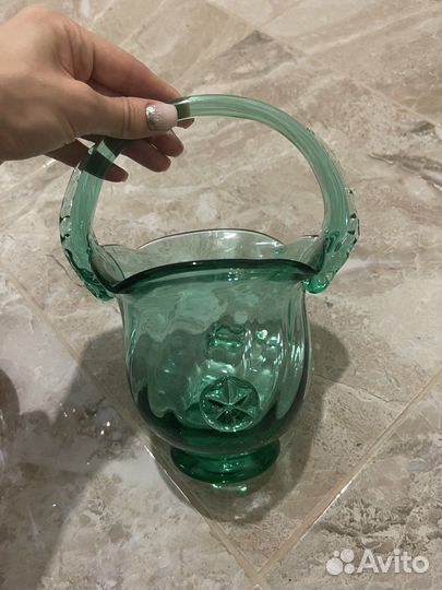 Конфетница цветное стекло СССР