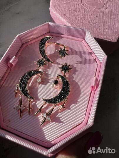 Swarovski Symbol Луна серьги с подвесками кольцо