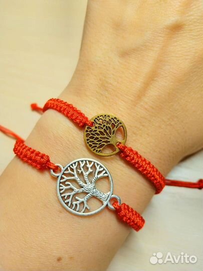 Браслеты красная/ черная нити с деревом жизни