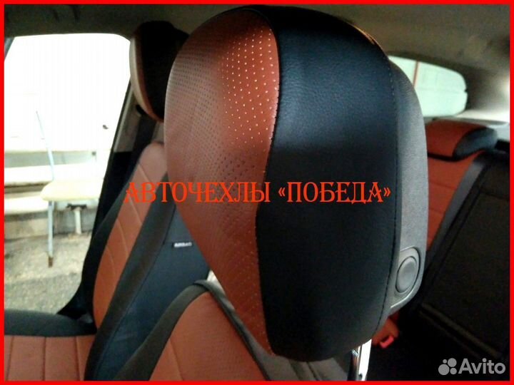 Чехлы Opel Astra J из экокожи чёрно-коричневые