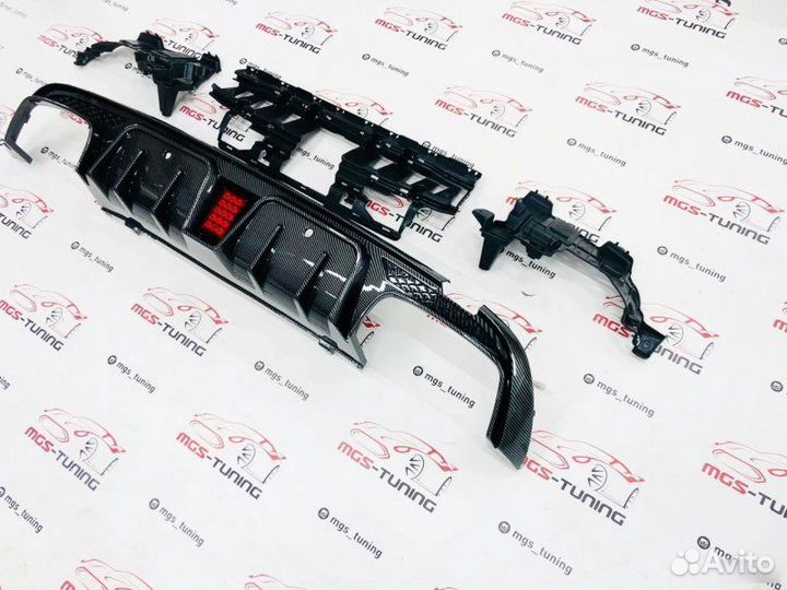 Диффузор (B) под карбон Mercedes w205