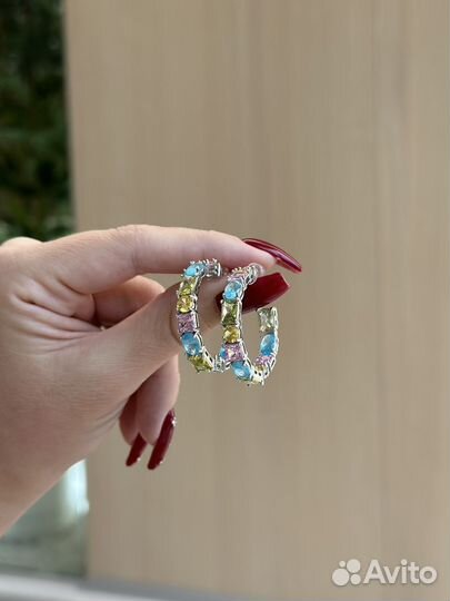 Серьги с камнями крупные