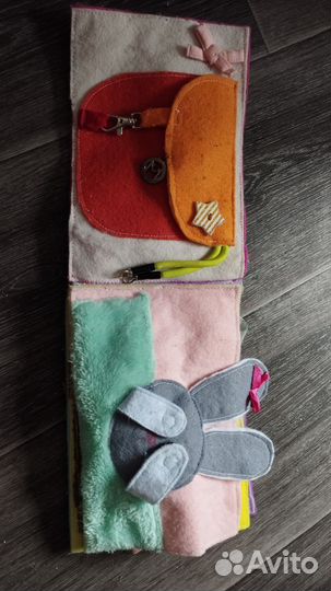 Книжка из фетра, игрушка, развивающая