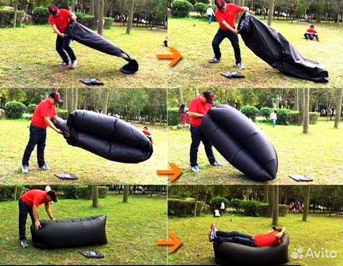 Надувной диван матрас ламзак кресло VIP с подушкой