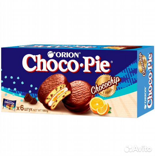 Пирожное печенье с суфле Чоко Пай Апельсин 180г