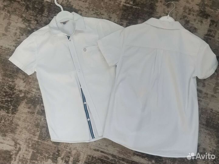 Белые рубашки с коротким руковом для школы 146р