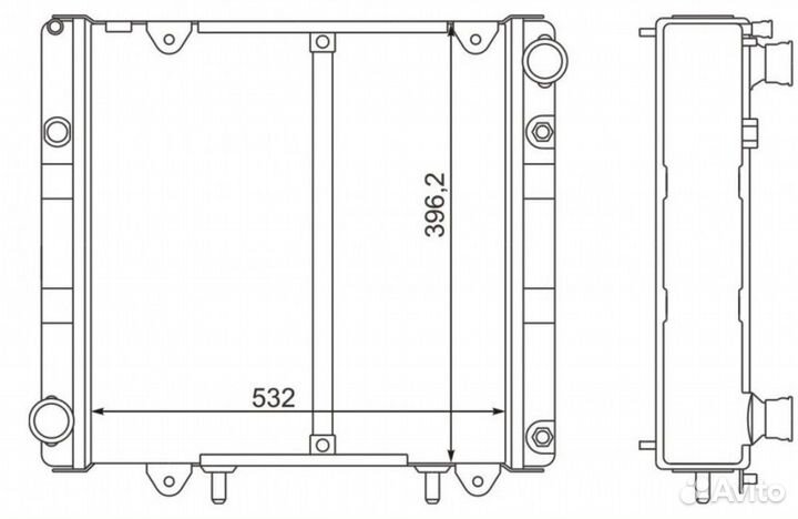 Радиатор охлаждения Газель с 2008 г.в