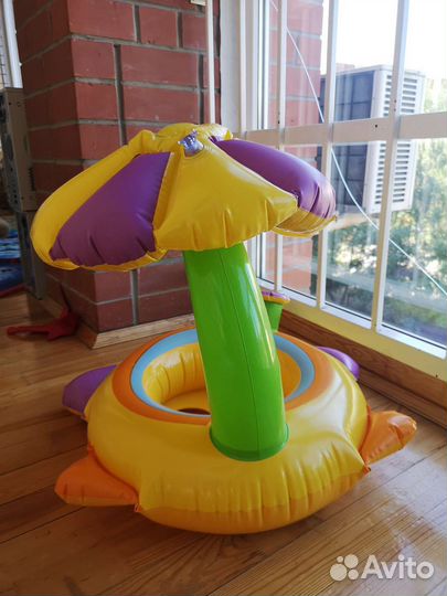 Надувной круг для малышей с навесом