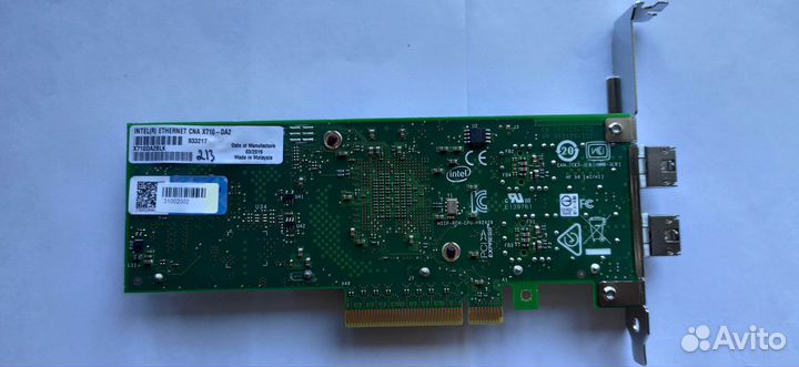 Ethernet адаптер 10gb/s intel x710 da2