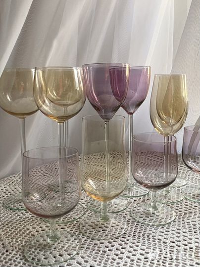 Фужеры и бокалы цветное стекло СССР