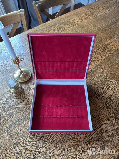 Коробка для столовых приборов подарочная бордовая