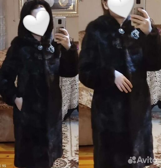 Шуба норковая с капюшоном
