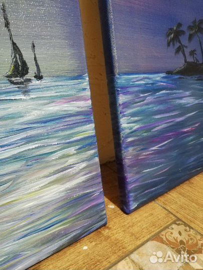 Картина маслом на 3 холстах