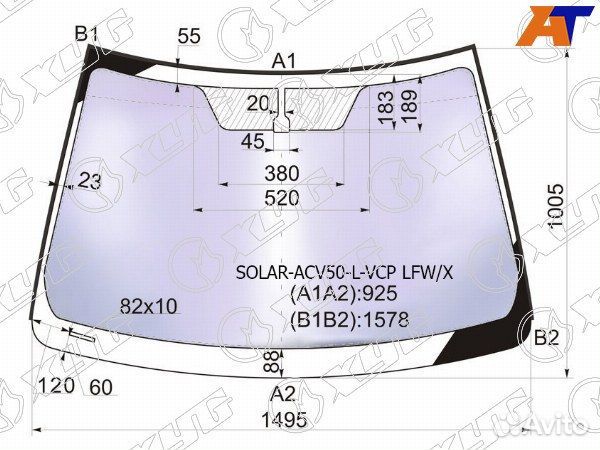 Стекло лобовое toyota camry europe/russia 50/55