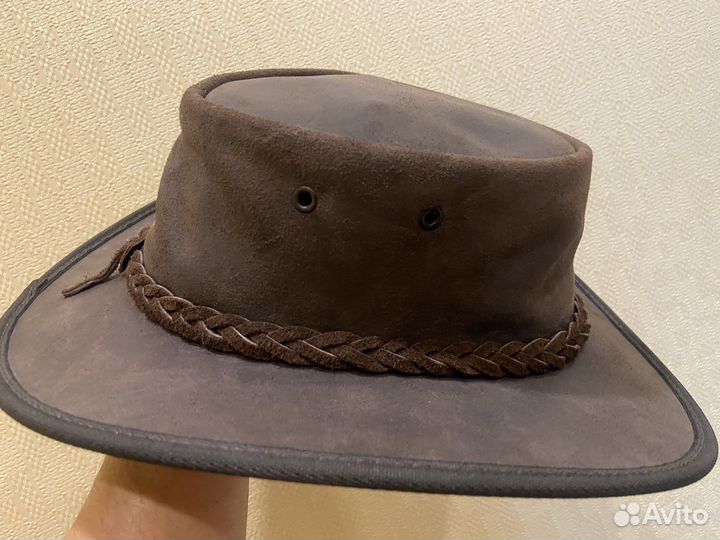 Шляпа мужская кожаная