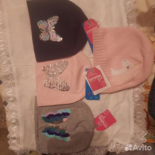 Шапки новые хлопок для девочек
