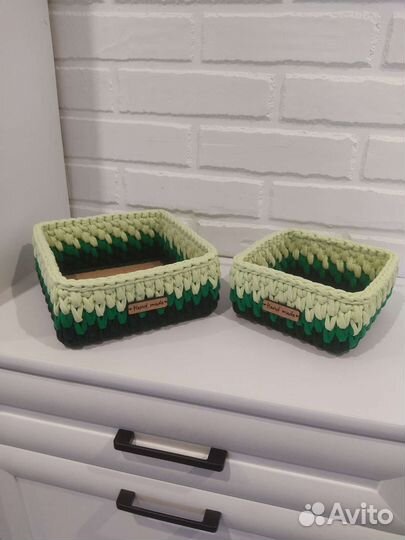 Вязаные корзины из трикотажной пряжи