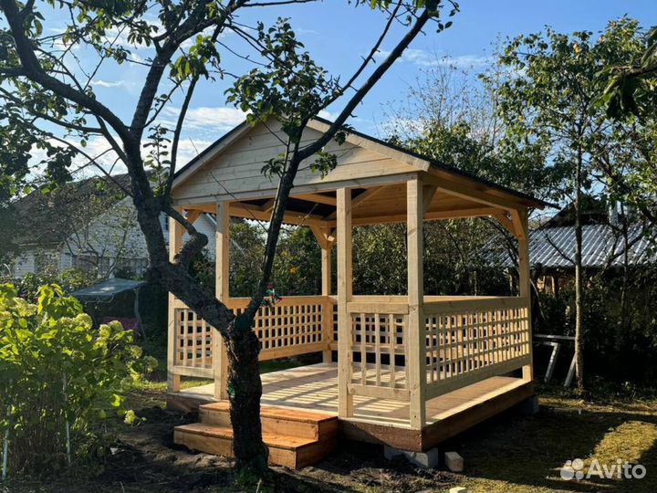 Беседка. Натуральное дерево. Доставка
