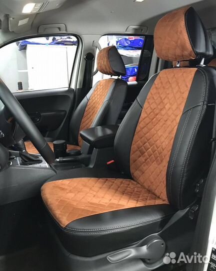 Авточехлы из алькантары на VW Tiguan 2 Автопилот