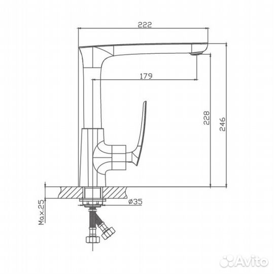 Смеситель для кухни Haiba hb71616 Хром