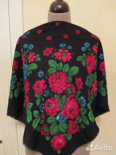 Платок шерстяной, пп-винтаж