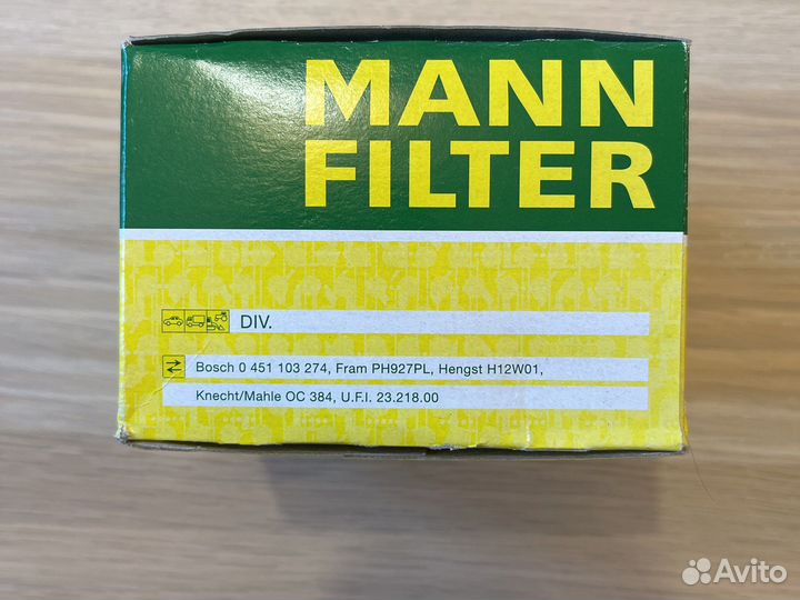 Масляный фильтр mann-filter W 914/2