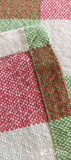 Скатерть льняная в клетку