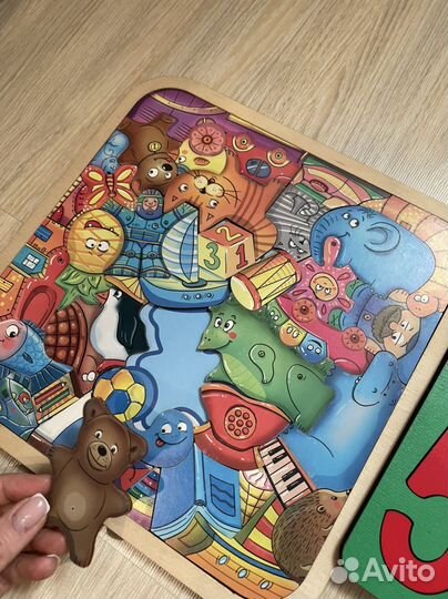 Деревянные пазлы вкладыши