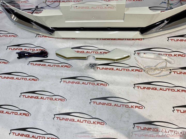 Губа передняя Toyota Land cruiser prado 120 стиль