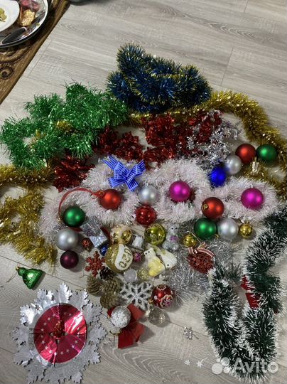 2 пакета Украшения для елки бу
