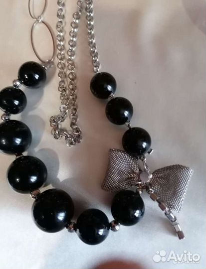 Гематит колье и браслет, бижутерия