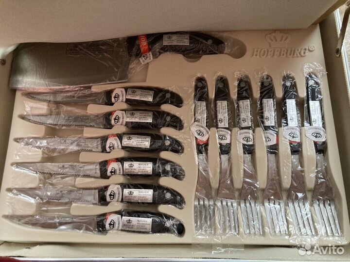 Набор ножей и вилок в кейсе Hoffburg