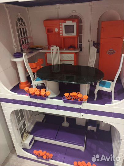Домик кукольный коттедж мебель Конфетти Огонёк