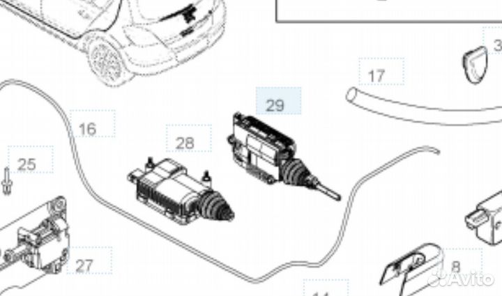 Моторчик замка топливной горловины Opel