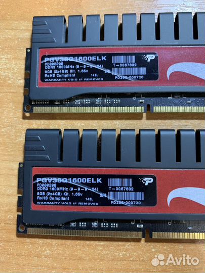 Оперативная память 4GB DDR3 1600MHz Patriot