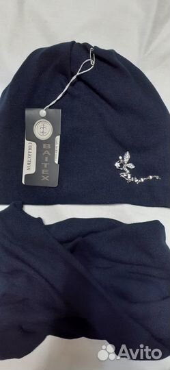 Комплект шапка и снуд женский