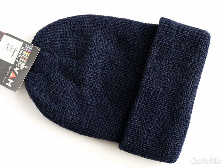 Шапка вязаная с отворотом, размер 55-59