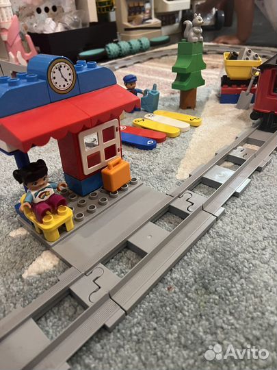 Lego duplo поезд на паровой тяге + мост