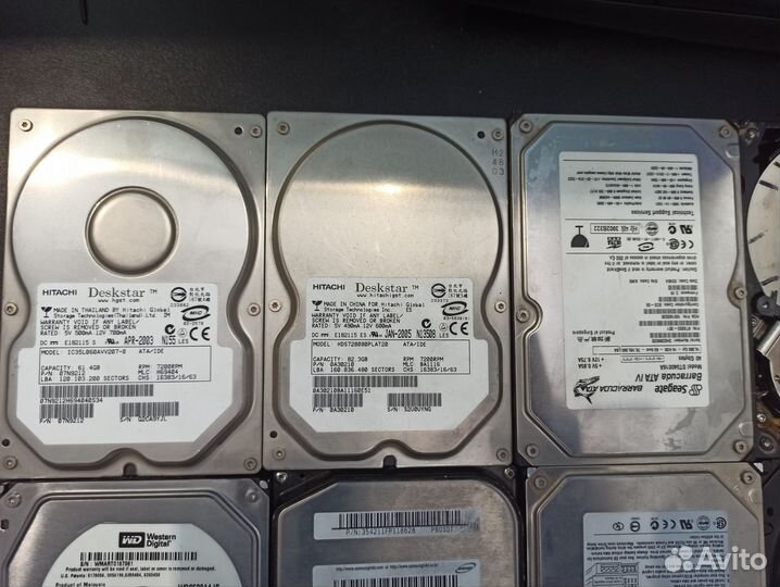 Жесткие диски на запчасти 10 штук