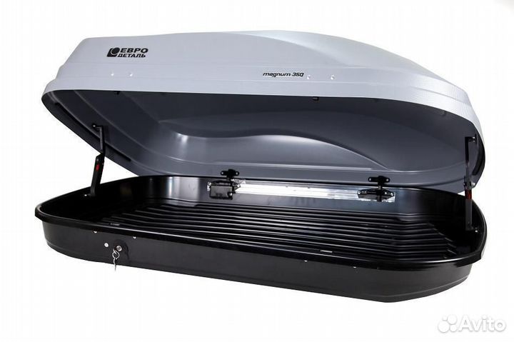 Бокс автомобильный Магнум 390 (серый карбон)