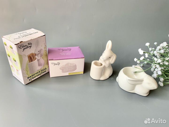 Пасхальный кролик фарфор 2 шт