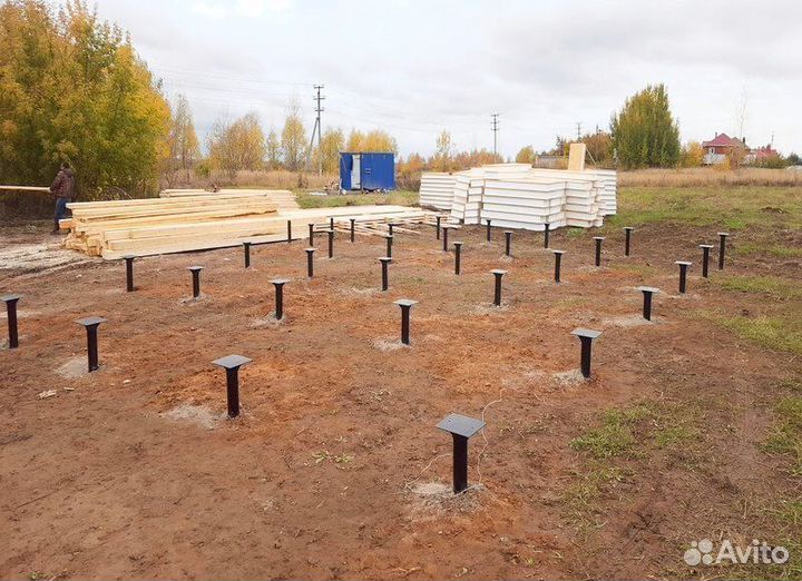 Установка Винтовых сваи