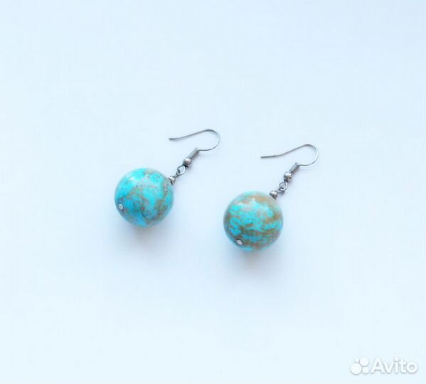 Винтажные серьги Бирюза
