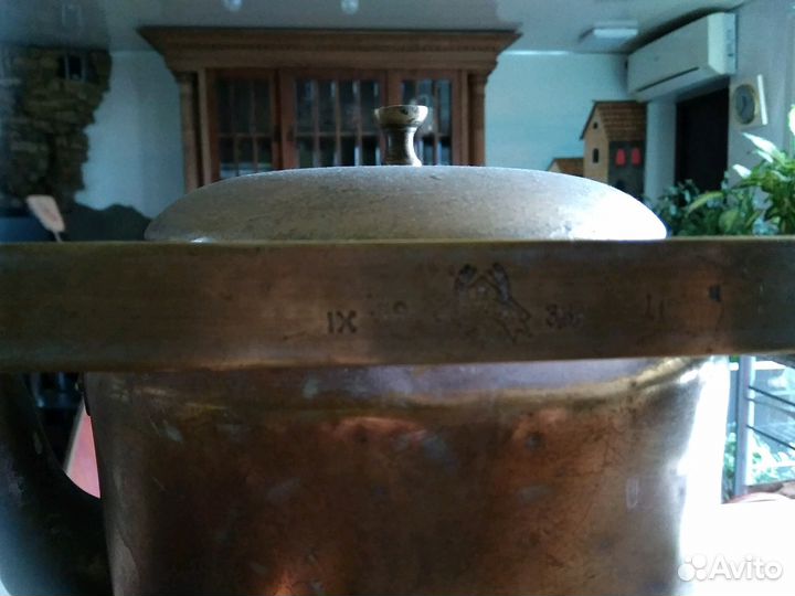 Медный самовар.Медный ковш.Медные чайники