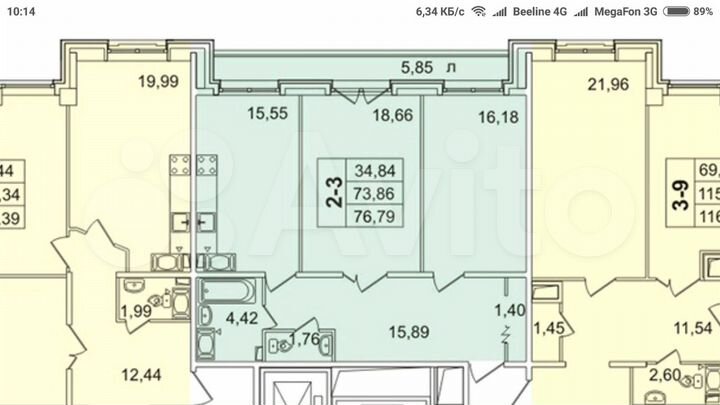 2-к. квартира, 77 м², 22/24 эт.