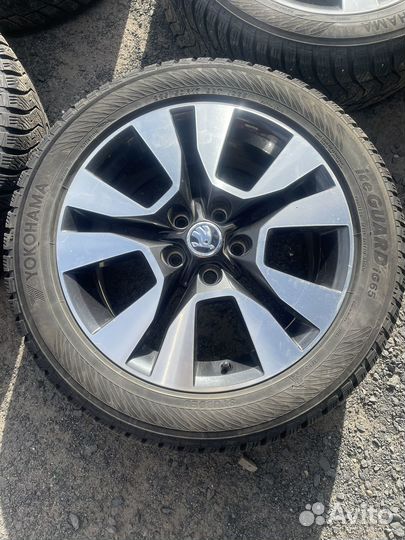 Оригинальные литые диски Skoda с зимней резиной